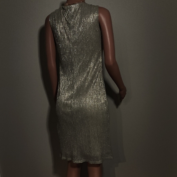Elegant Silver Midi Dress with Shawl - Picture 10 of 14